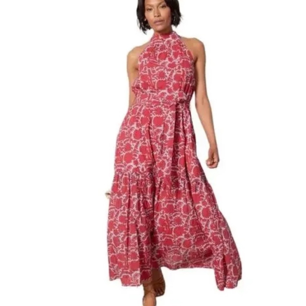Cleobella Red and White Floral Maxi Dress